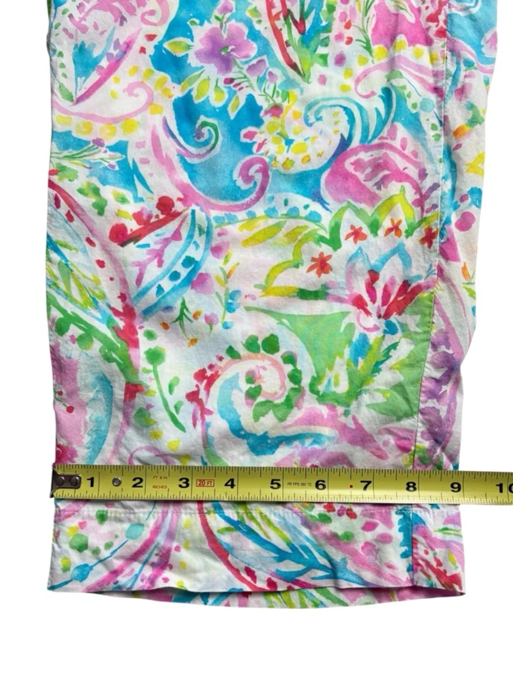 Ralph Lauren Black Label Rainbow Paisley Crop Pajama Set • PM Petite Medium - Picture 12 of 15